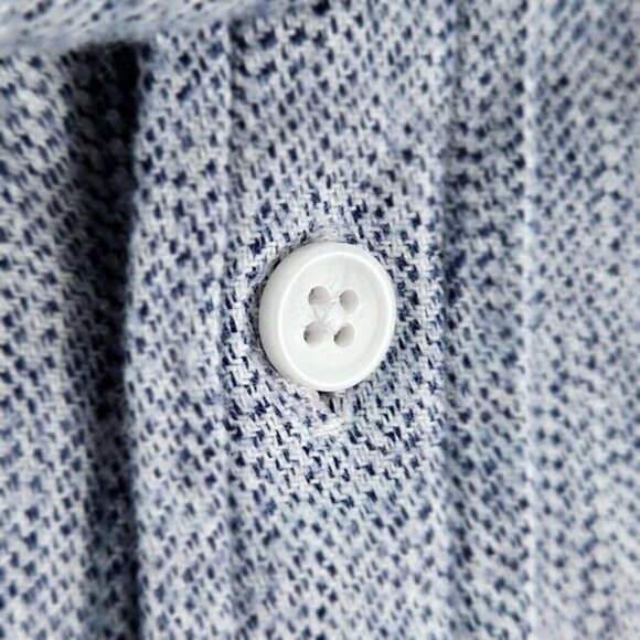 Club Monaco Shirt Slim Fit Button-Down Blue Flannel Long Sleeve Mens Size XS - Picture 9 of 11